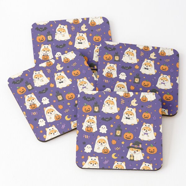 Item preview, Shiba Ghost Parade Kawaii Pattern designed and sold by Soft Berry Studio.