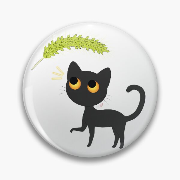 Item preview, Black Cat with Foxtail | Playful Kitty designed and sold by Wanami-Jun Designs.