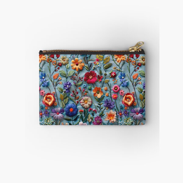Item preview, Vibrant Floral Embroidery Art Phone Case for Mom | Colorful Wildflower Pattern Journal for Students or Teachers | Bohemian Botanical Garden Tote Bag for Grandma designed and sold by VivaFy.