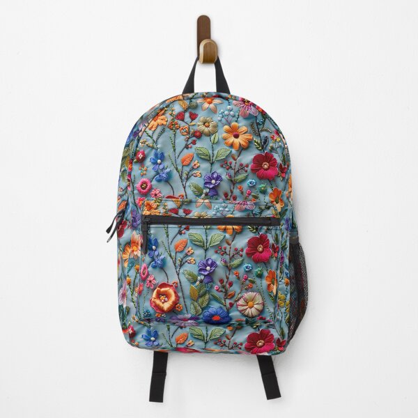 Item preview, Vibrant Floral Embroidery Art Phone Case for Mom | Colorful Wildflower Pattern Journal for Students or Teachers | Bohemian Botanical Garden Tote Bag for Grandma designed and sold by VivaFy.