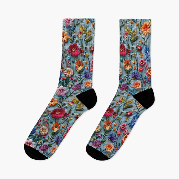 Item preview, Vibrant Floral Embroidery Art Phone Case for Mom | Colorful Wildflower Pattern Journal for Students or Teachers | Bohemian Botanical Garden Tote Bag for Grandma designed and sold by VivaFy.