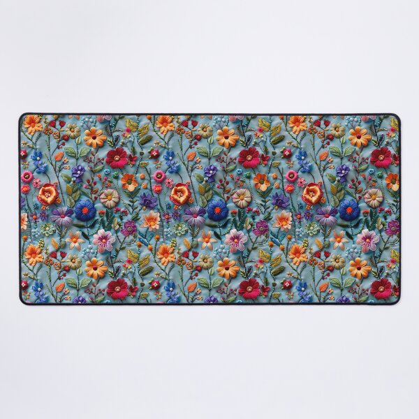 Item preview, Vibrant Floral Embroidery Art Phone Case for Mom | Colorful Wildflower Pattern Journal for Students or Teachers | Bohemian Botanical Garden Tote Bag for Grandma designed and sold by VivaFy.