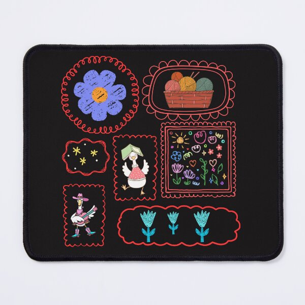 Item preview, Vintage Flowers and Goose Doodle Frames Postal Stamps Graphic designed and sold by MKTreasures.