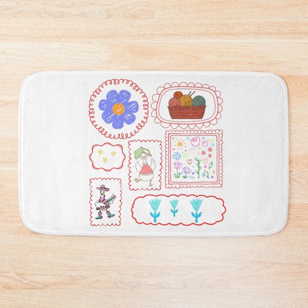 Item preview, Vintage Flowers and Goose Doodle Frames Postal Stamps Graphic designed and sold by MKTreasures.