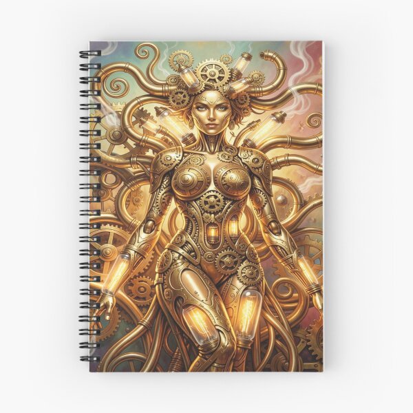 Item preview, Steampunk Mecha Goddess – Golden Gear Fusion & Futuristic Victorian Power Design designed and sold by FotoworldEdel.