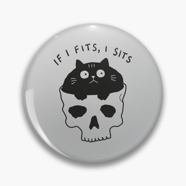 Item preview, If It Fits I Sit Black Cat Skull  designed and sold by NQArtist.