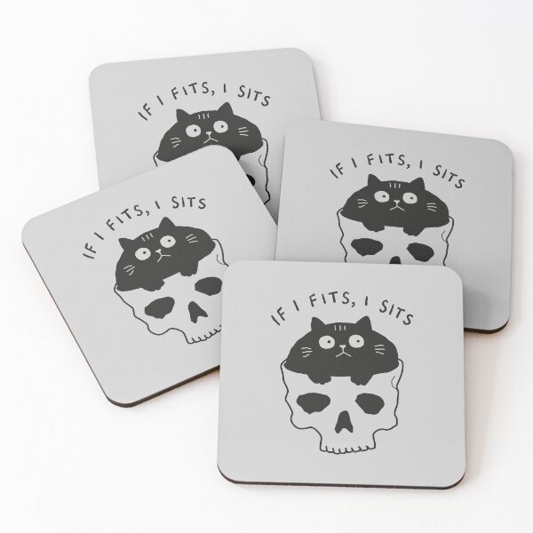 Item preview, If It Fits I Sit Black Cat Skull  designed and sold by NQArtist.