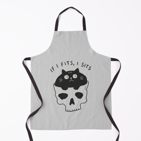 Item preview, If It Fits I Sit Black Cat Skull  designed and sold by NQArtist.