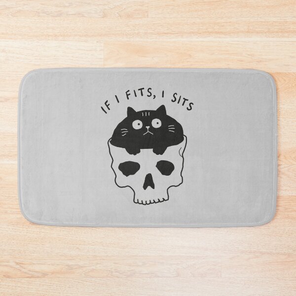 Item preview, If It Fits I Sit Black Cat Skull  designed and sold by NQArtist.