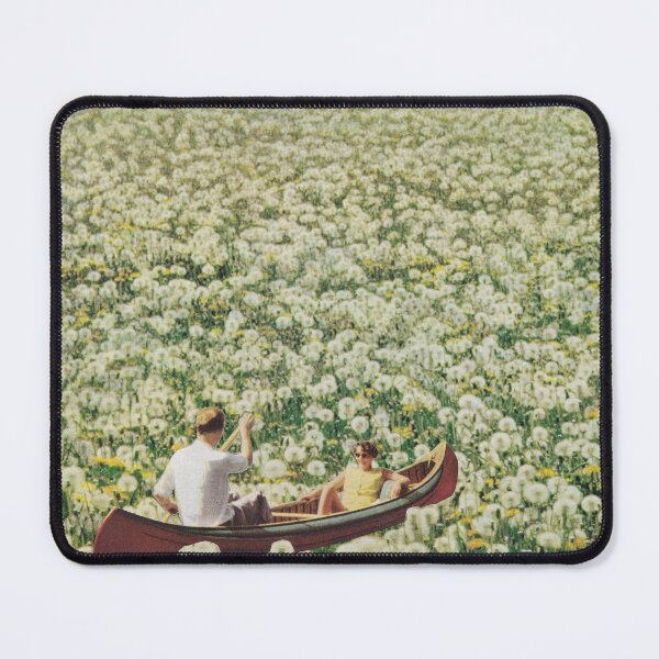 Item preview, couple dandelions boat humor retro vintage poster collage designed and sold by seventies.collages.
