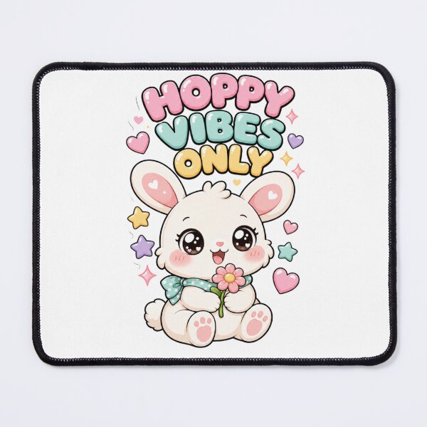 Item preview, Hoppy Vibes Only Kawaii bunny saying designed and sold by BoosterShop.