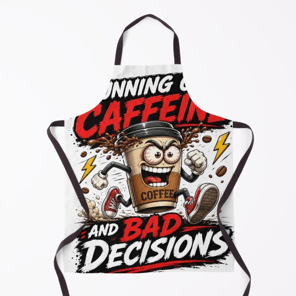 Aperçu de l'œuvre Running On Caffeine And Bad Decisions créée et vendue par BagFactoryUK.