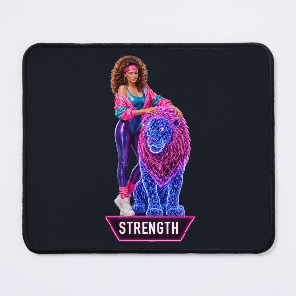 Item preview, Retro Neon Strength Tarot Lion Art designed and sold by MarVan-Prints.