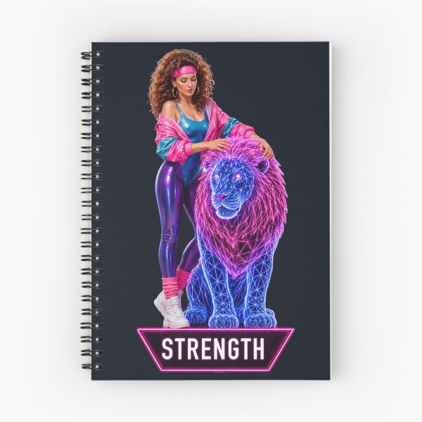 Item preview, Retro Neon Strength Tarot Lion Art designed and sold by MarVan-Prints.