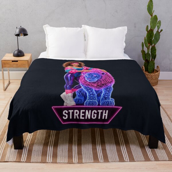 Item preview, Retro Neon Strength Tarot Lion Art designed and sold by MarVan-Prints.