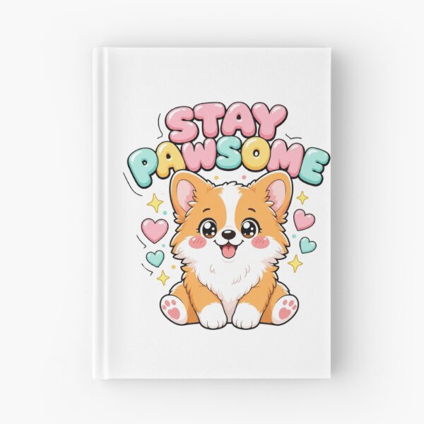 Item preview, Stay Pawsome Kawaii Corgi Dog Saying designed and sold by BoosterShop.