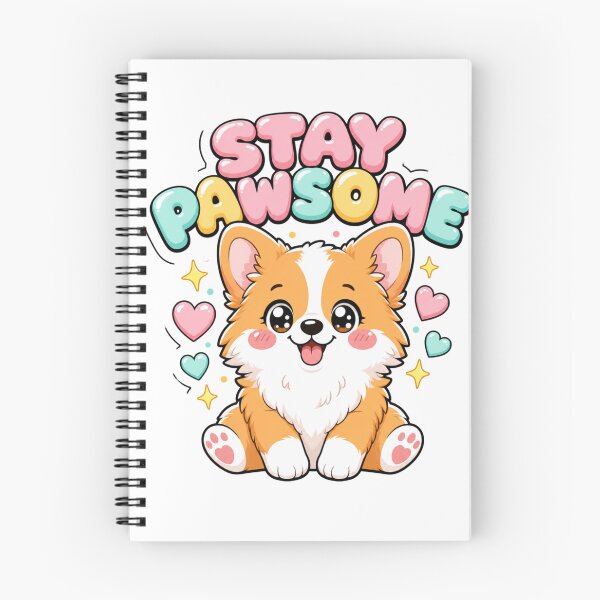 Item preview, Stay Pawsome Kawaii Corgi Dog Saying designed and sold by BoosterShop.