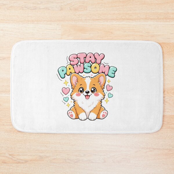 Item preview, Stay Pawsome Kawaii Corgi Dog Saying designed and sold by BoosterShop.