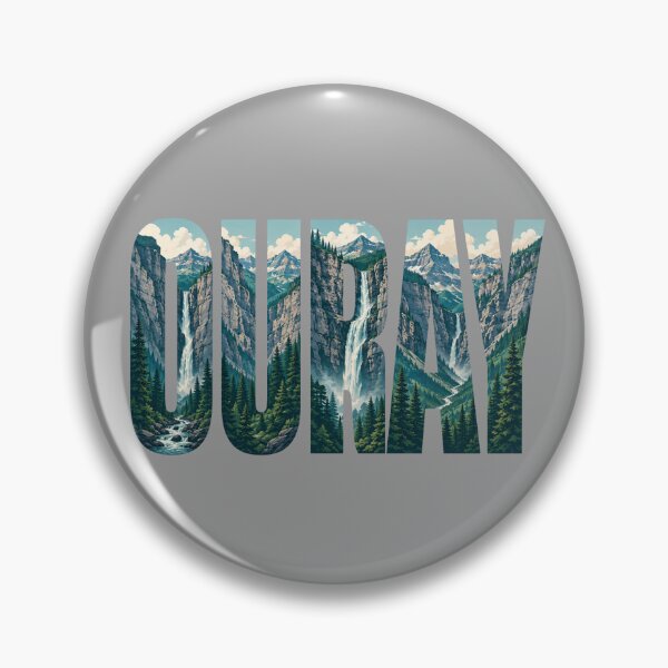 Item preview, Ouray Colorado Mountain Waterfall Typography | Alpine Travel Art designed and sold by SimplyJasper.