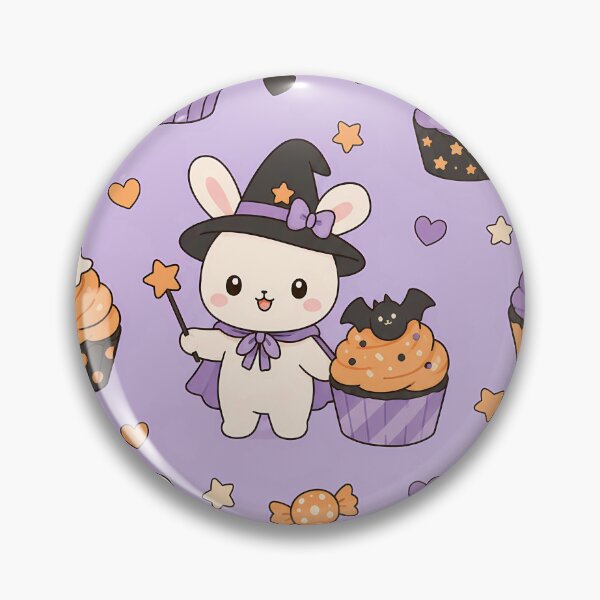 Item preview, Kawaii Bunny Witch Bakery Halloween Pattern designed and sold by Soft Berry Studio.