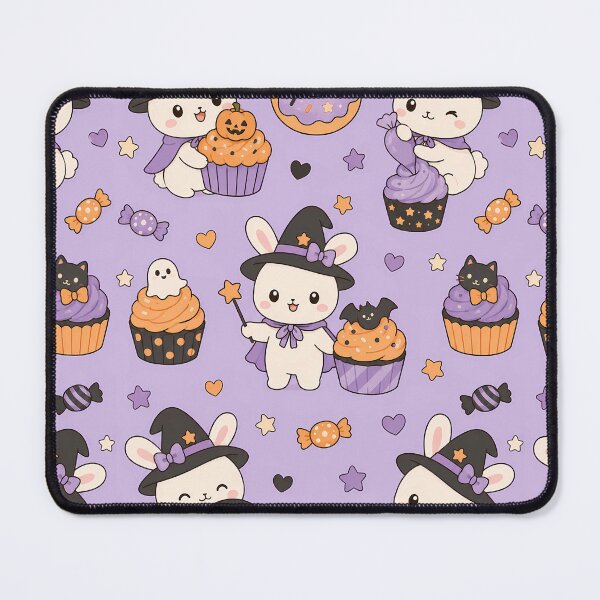 Item preview, Kawaii Bunny Witch Bakery Halloween Pattern designed and sold by Soft Berry Studio.