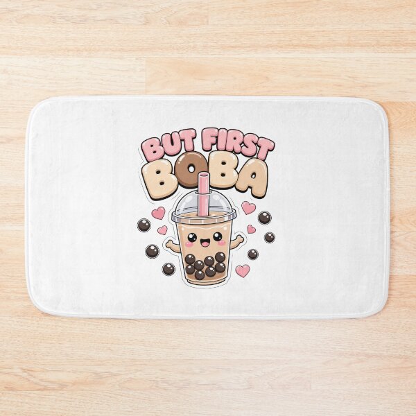 Item preview, But First Boba Kawaii Bubble Tea Saying designed and sold by BoosterShop.