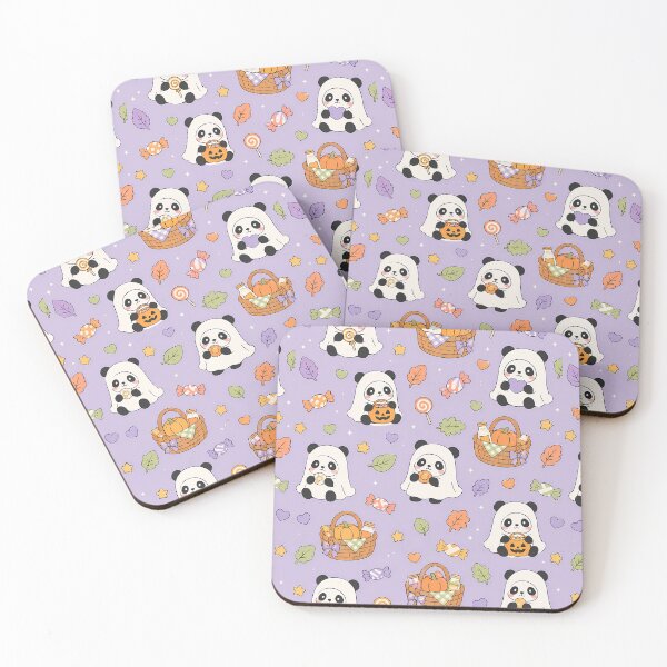 Item preview, Kawaii Panda Ghost Picnic Halloween Pattern designed and sold by Soft Berry Studio.