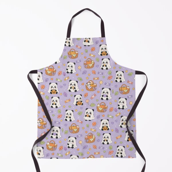 Item preview, Kawaii Panda Ghost Picnic Halloween Pattern designed and sold by Soft Berry Studio.