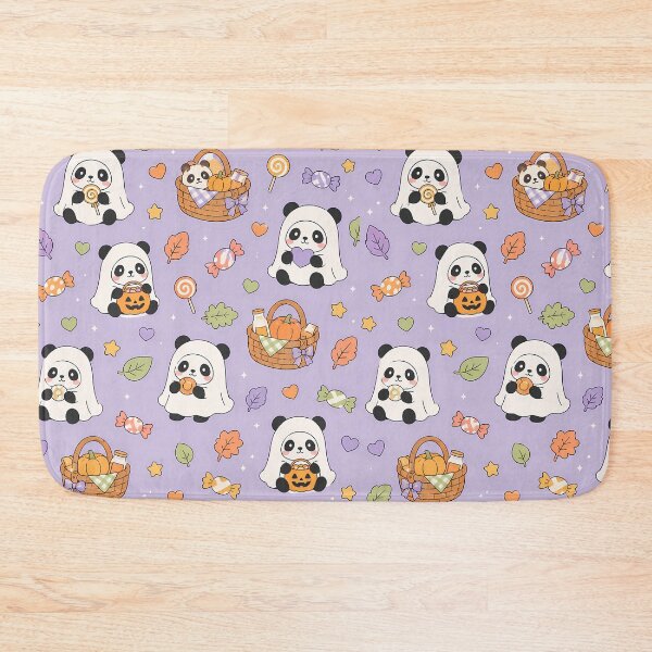 Item preview, Kawaii Panda Ghost Picnic Halloween Pattern designed and sold by Soft Berry Studio.