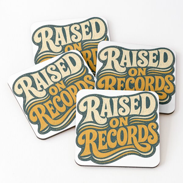 Item preview, Raised On Records - Retro Vinyl Typography designed and sold by Golden Era Studio.