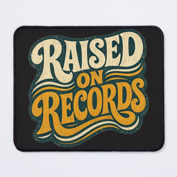 Item preview, Raised On Records - Retro Vinyl Typography designed and sold by JustResultsCo.