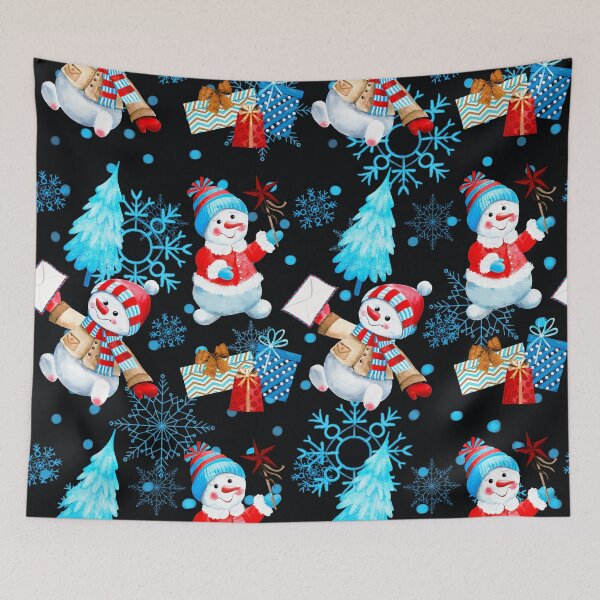 Item preview, Cute Christmas Snowmen, Xmas Trees And Presents Pattern designed and sold by DEC02.