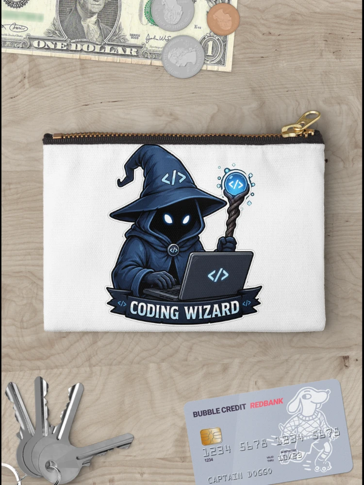Thumbnail 3 of 4, Zipper Pouch, Coding Wizard Developer designed and sold by Owcomm.