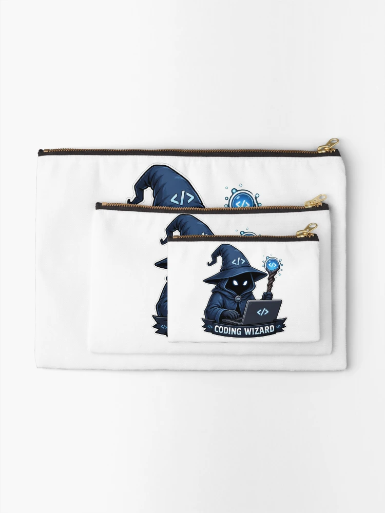 Thumbnail 2 of 4, Zipper Pouch, Coding Wizard Developer designed and sold by Owcomm.