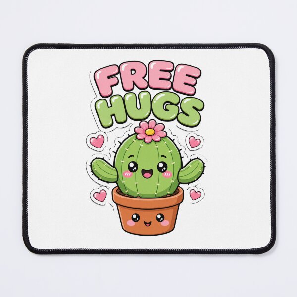 Item preview, Free Hugs Kawaii Cactus Plant Saying designed and sold by BoosterShop.