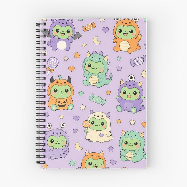 Item preview, Kawaii Frog Little Monster Halloween Pattern designed and sold by Soft Berry Studio.