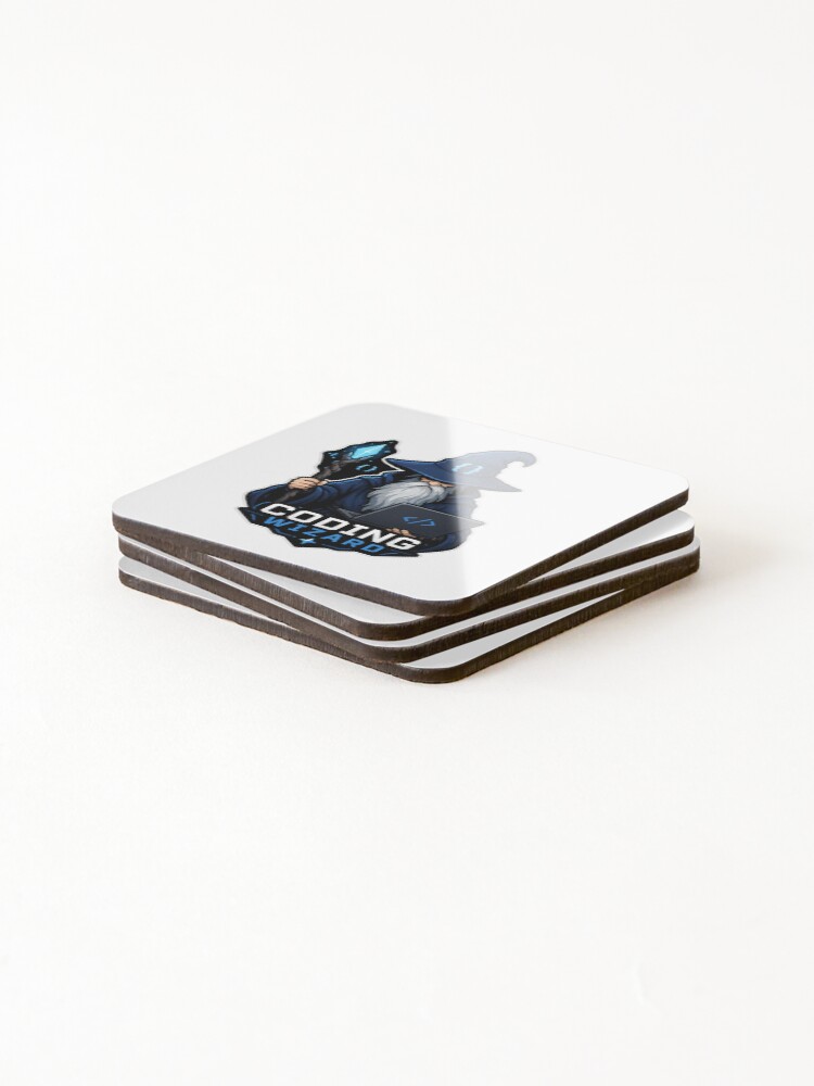 Thumbnail 4 of 5, Coasters (Set of 4), Coding Wizard Programmer Magic designed and sold by Owcomm.