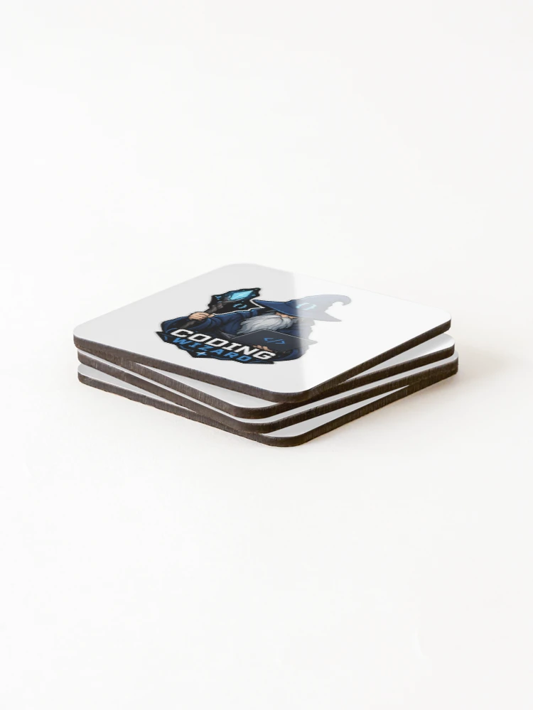 Thumbnail 4 of 5, Coasters (Set of 4), Coding Wizard Programmer Magic designed and sold by Owcomm.
