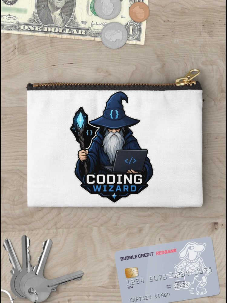 Thumbnail 3 of 4, Zipper Pouch, Coding Wizard Programmer Magic designed and sold by Owcomm.