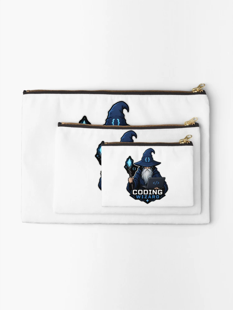 Thumbnail 2 of 4, Zipper Pouch, Coding Wizard Programmer Magic designed and sold by Owcomm.