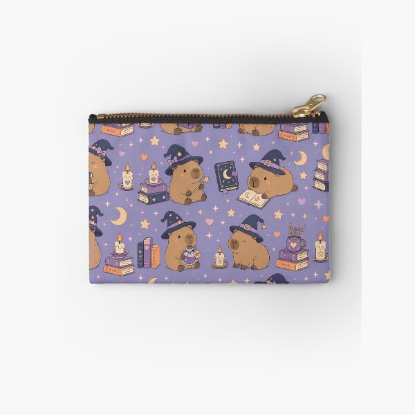 Item preview, Kawaii Capybara Witchy Library Pattern designed and sold by Soft Berry Studio.