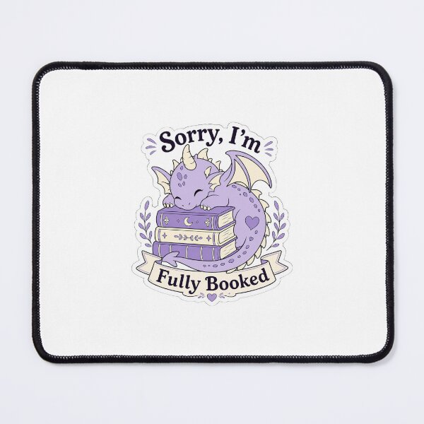 Item preview, Sorry I'm Fully Booked Cute Sleeping Purple Dragon Reading Sticker | Book Lover Gift designed and sold by naruto4925.