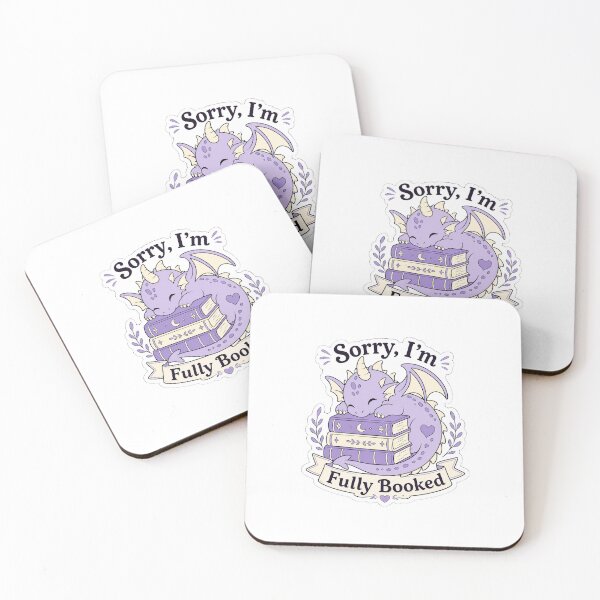 Item preview, Sorry I'm Fully Booked Cute Sleeping Purple Dragon Reading Sticker | Book Lover Gift designed and sold by naruto4925.