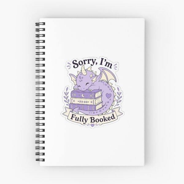 Item preview, Sorry I'm Fully Booked Cute Sleeping Purple Dragon Reading Sticker | Book Lover Gift designed and sold by naruto4925.