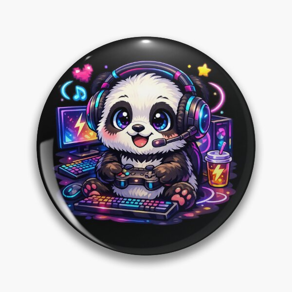 Item preview, Pixel Panda Gamer – Neon Gaming Buddy designed and sold by Dreamy fantasy design.