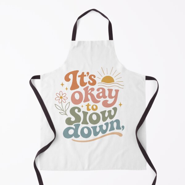 Item preview, It's Okay to Slow Down Sticker - Retro 70s Mental Health Quote designed and sold by Expats Studio.