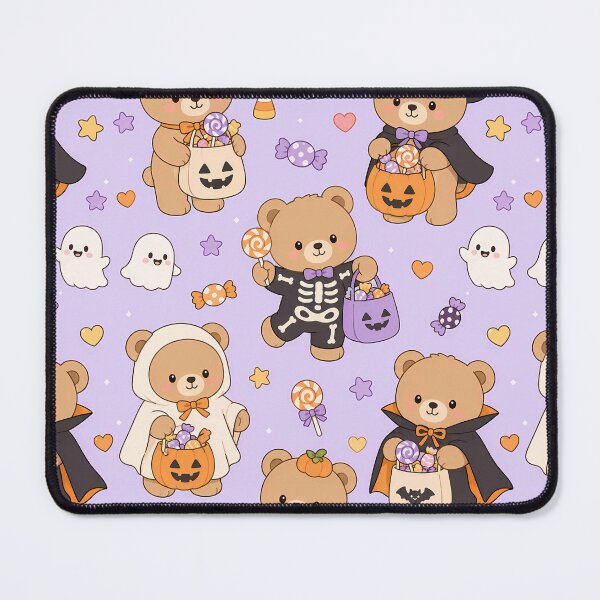 Item preview, Kawaii Teddy Bear Trick or Treat Halloween Pattern designed and sold by Soft Berry Studio.