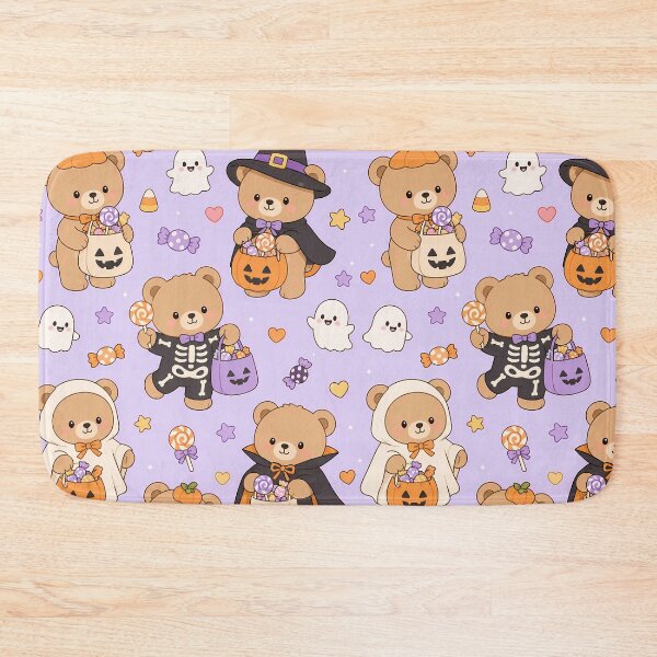 Item preview, Kawaii Teddy Bear Trick or Treat Halloween Pattern designed and sold by Soft Berry Studio.