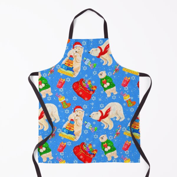 Item preview, Cute Christmas Polar Bears Pattern On Holiday Blue designed and sold by DEC02.