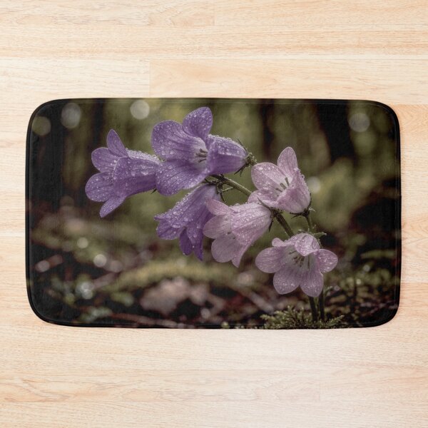 Item preview, Forest Bells After Rain Purple Wildflowers - Woodland Botanical Macro Photography - Rain Drops Moody Nature Print - Enchanted Spring Wildflower Gift designed and sold by WitchyBotanicaArt.